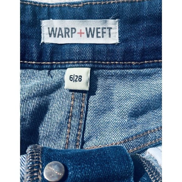 Warp + Weft IBZ High Rise Shorts Quincy Jean Shorts Button Fly Size 6/28 Womens - Picture 5 of 7